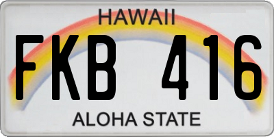 HI license plate FKB416
