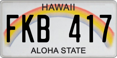 HI license plate FKB417