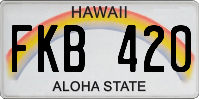 HI license plate FKB420