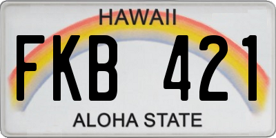 HI license plate FKB421