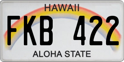 HI license plate FKB422