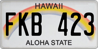 HI license plate FKB423