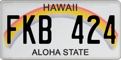 HI license plate FKB424