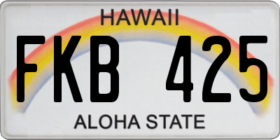 HI license plate FKB425
