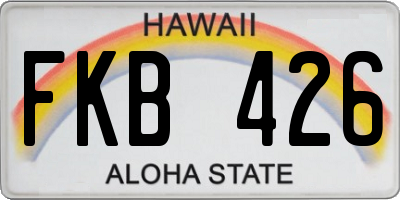 HI license plate FKB426