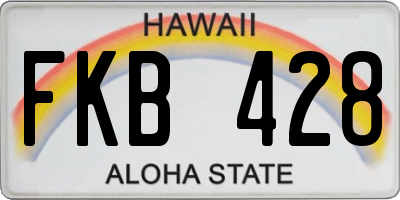 HI license plate FKB428