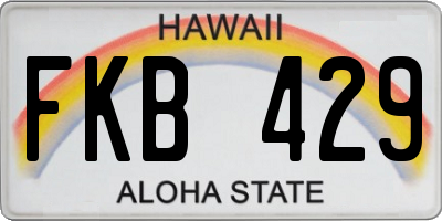 HI license plate FKB429