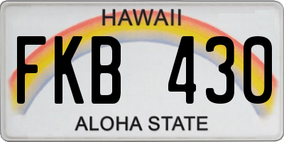 HI license plate FKB430