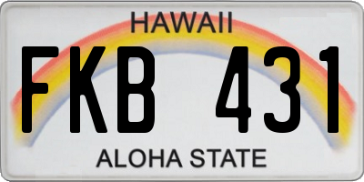 HI license plate FKB431