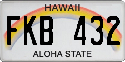 HI license plate FKB432