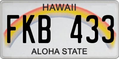 HI license plate FKB433