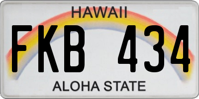 HI license plate FKB434