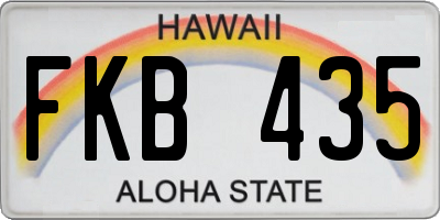 HI license plate FKB435