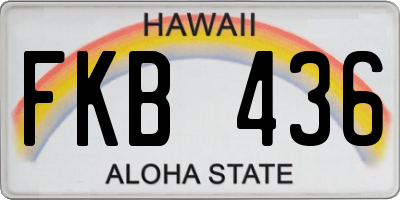 HI license plate FKB436