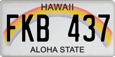 HI license plate FKB437