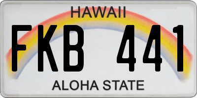 HI license plate FKB441