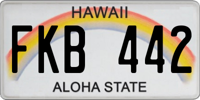 HI license plate FKB442