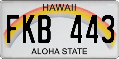 HI license plate FKB443