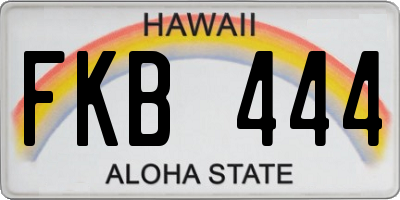 HI license plate FKB444