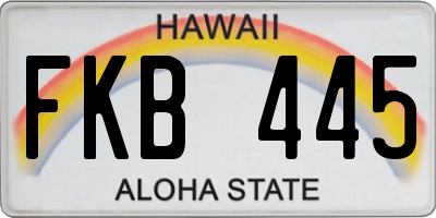 HI license plate FKB445