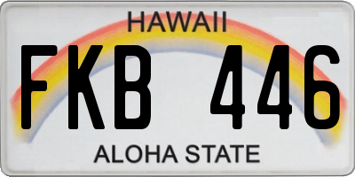 HI license plate FKB446