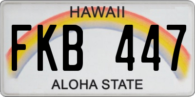 HI license plate FKB447