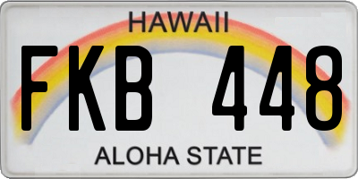 HI license plate FKB448