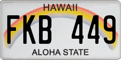 HI license plate FKB449