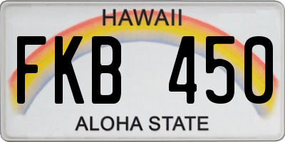 HI license plate FKB450