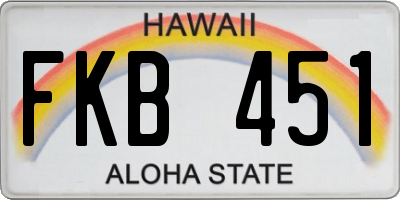 HI license plate FKB451
