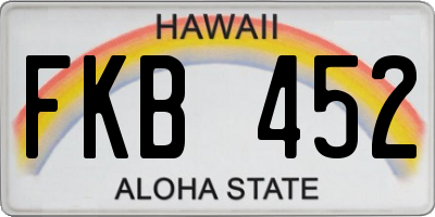 HI license plate FKB452