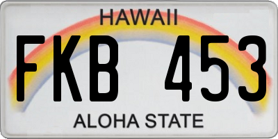 HI license plate FKB453