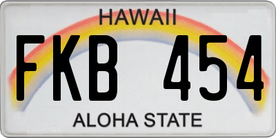 HI license plate FKB454