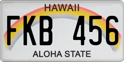 HI license plate FKB456