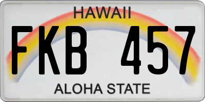 HI license plate FKB457