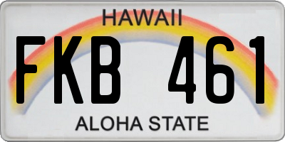 HI license plate FKB461