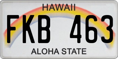 HI license plate FKB463