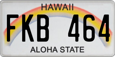 HI license plate FKB464
