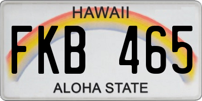 HI license plate FKB465