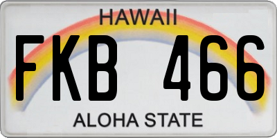 HI license plate FKB466