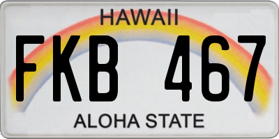 HI license plate FKB467