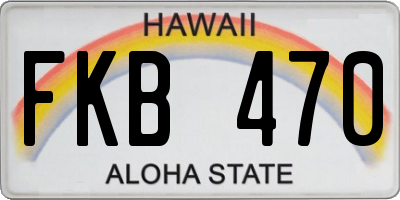 HI license plate FKB470