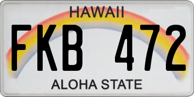 HI license plate FKB472