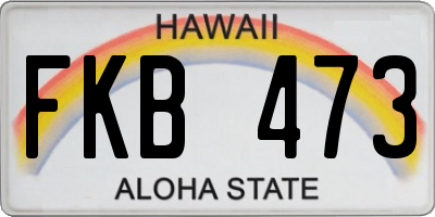 HI license plate FKB473
