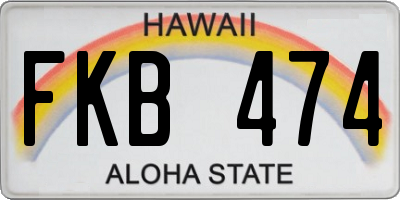 HI license plate FKB474