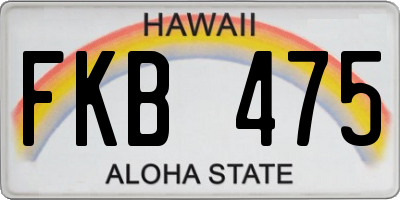 HI license plate FKB475