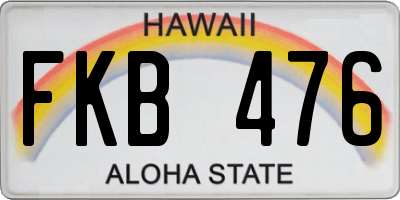 HI license plate FKB476