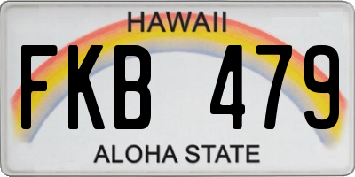 HI license plate FKB479
