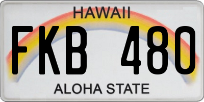 HI license plate FKB480
