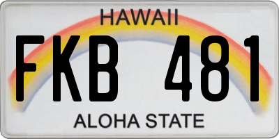 HI license plate FKB481